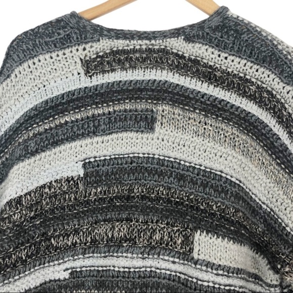 New with Tag  J.Jill Intarsia Womens Striped Textured Zinc Cardigan Wrap Sweater - Picture 7 of 16